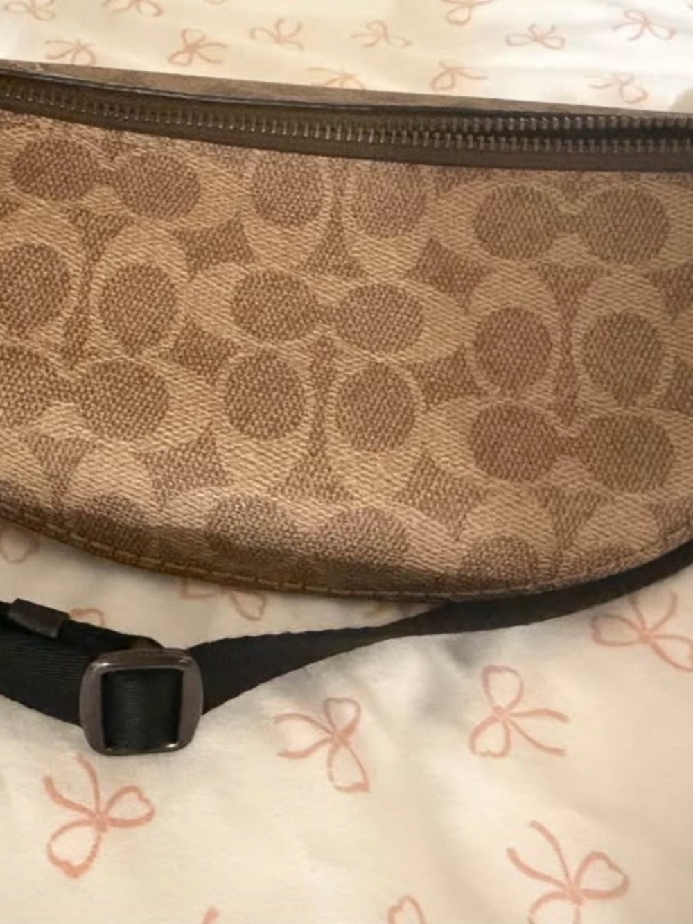 Coach Light Blue & Rose Gold Embellished Leather Belt Bag - Picture 3 of 3